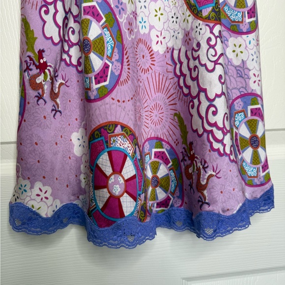 Nick & Nora Asian Dragon Silk Nightgown Nightie Slip Dress Plus Size XXL Cozy - Picture 3 of 12